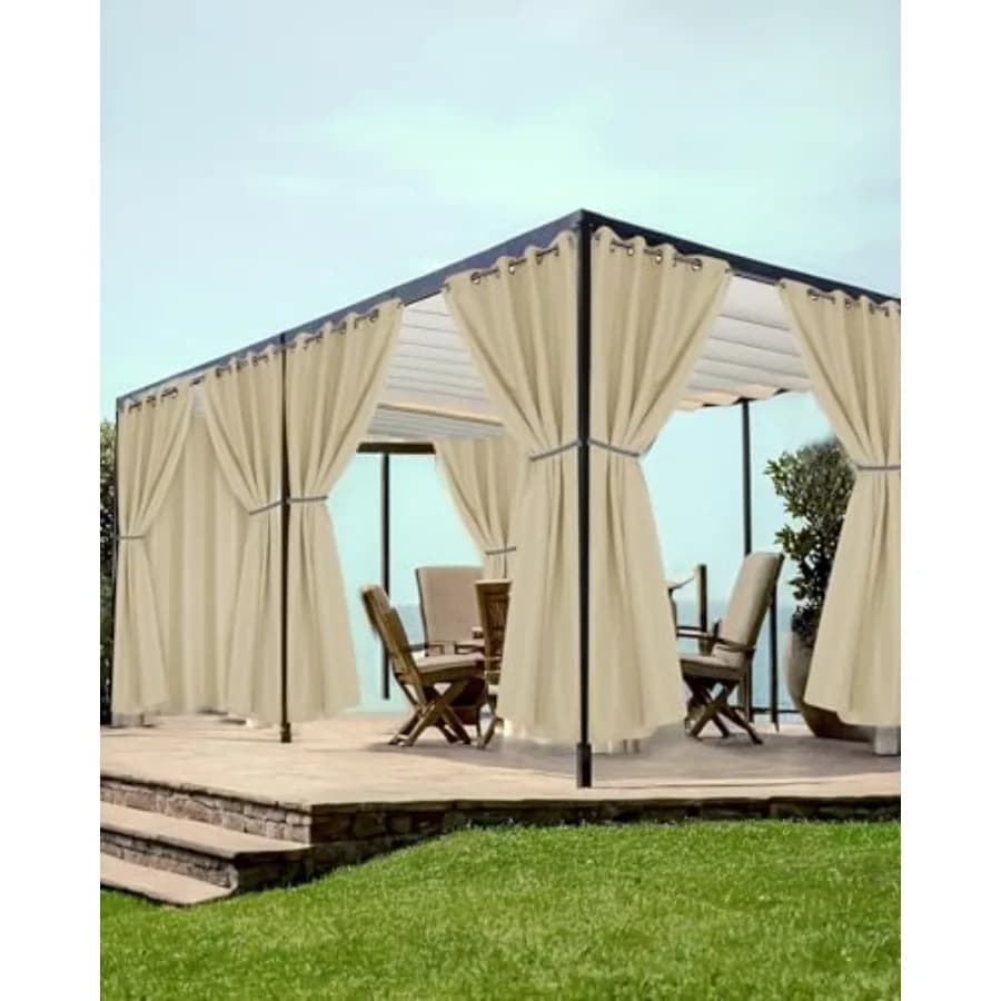 Tende da Esterno per Patio: Impermeabili, in Poliestere Resistente alle Intemperie, Beige, Anti-UV e Anti-Muffa per Balcone, Gazebo, Pergola