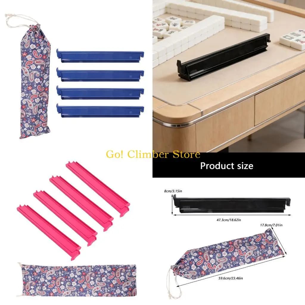 Q84C Mahjong Racks with Sliding Pusher Tile Rack Replacement Board Game Supplies