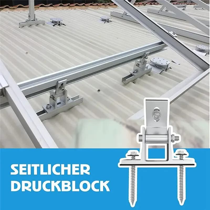 A75K 4 Pack Solar Panel Holders, Roof Hooks, 10-60° Attachment Solar Module, Adjustable Pv Module Holder for Solar Panel