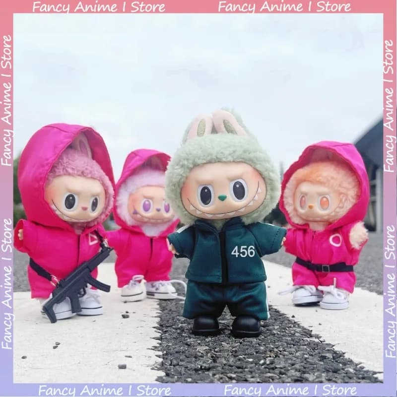 Costume Cosplay di Tendenza della Serie di Giochi per Bambole di Peluche Labubu Mini da 15-17 cm, Giacca e Accessori per Bambole per Organizzatori di Eventi