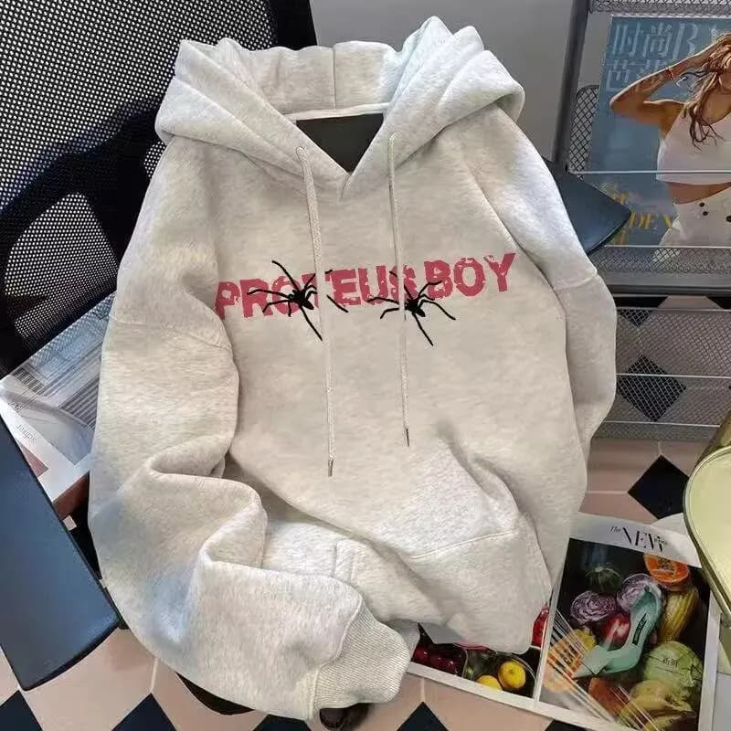 Men's American Oversize Hoodie, Subtle, Autumn Winter, Korean Style, Casual, Breathable, Polyester Fiber