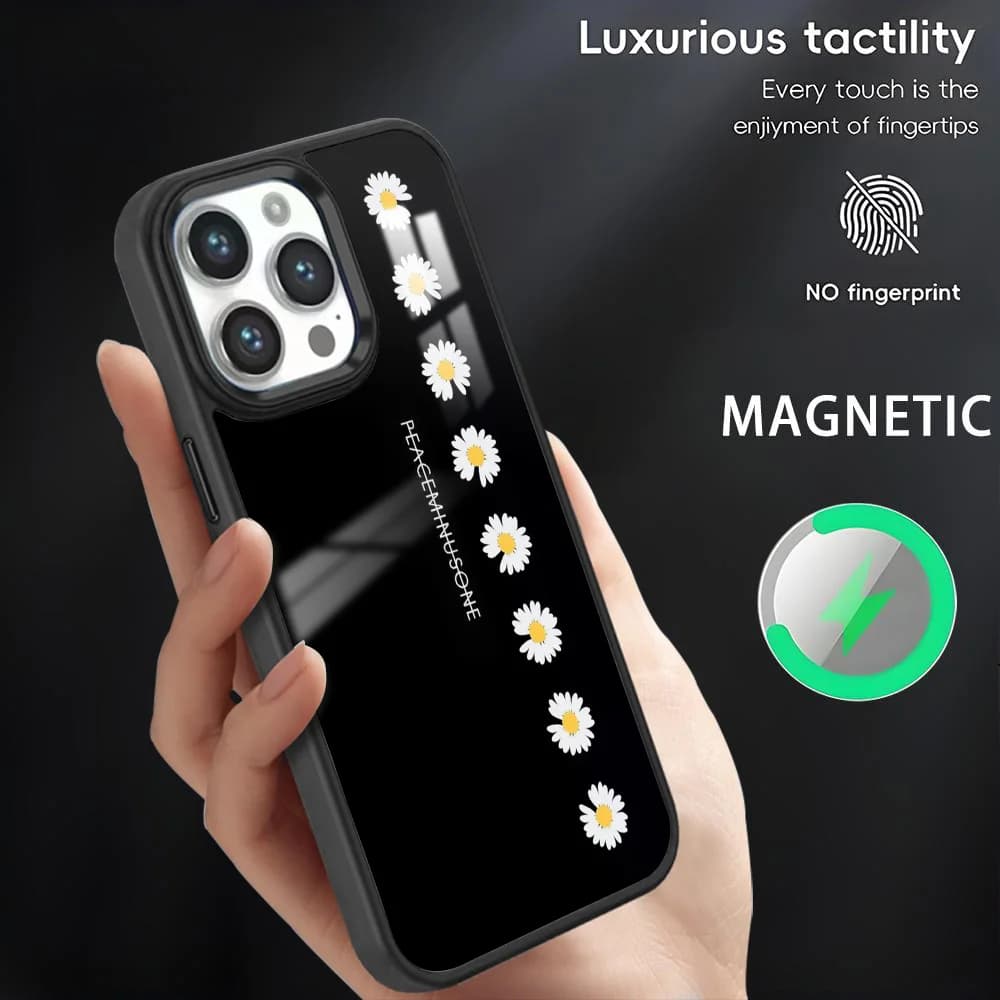 Custodia per telefono P-Peaceminusones B-Banner per iPhone 16 15 14 13 12 11 Pro Max Plus Mini Cover di ricarica wireless magnetica Magsafe
