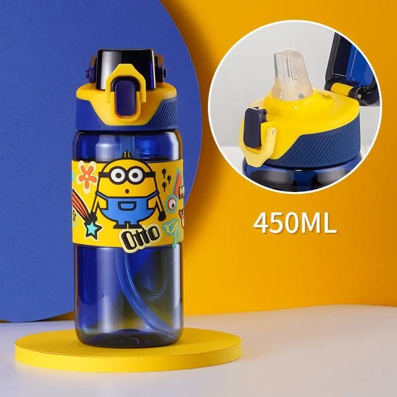 Borraccia per studenti con personaggi dei Minions, carina e kawaii, per ragazzi e ragazze, estiva, portatile, sportiva, con cannuccia, articoli anime all'ingrosso.