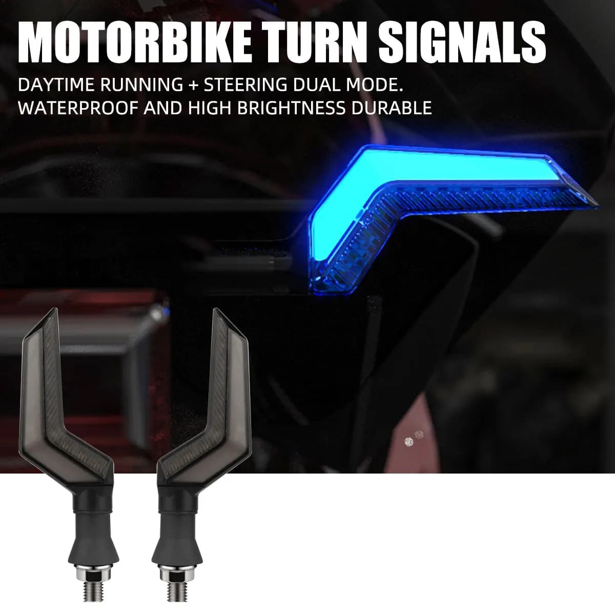 1 paio di indicatori di direzione a LED per moto a forma di L che scorre flash indicatore di marcia diurna lampada DRL guida fanale posteriore per moto
