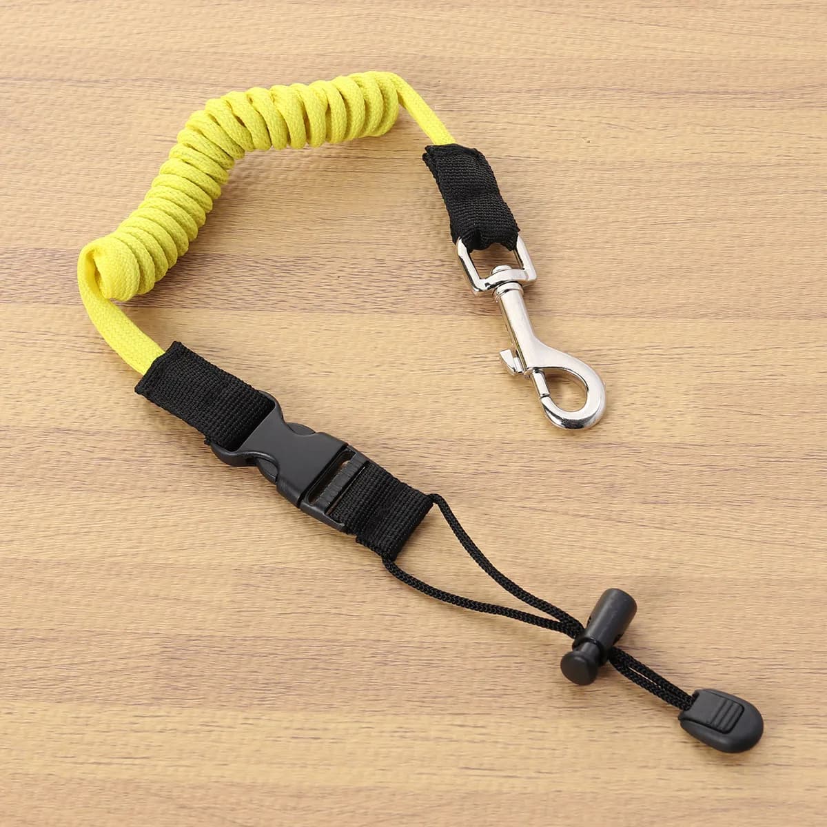 Corda di Sicurezza per Pagaia da Kayak, Canoa, Gommone, Elastica, Estensibile 155 cm, Gancio in Lega di Zinco, Corda in TPU Rinforzata