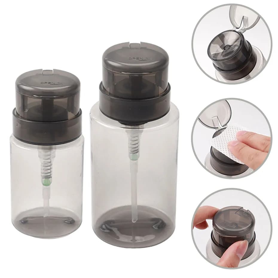 2026 1Pcs Refillable Bottles Push-type Bottling Empty Pump Dispenser Bottle for Nail Polish and Makeup Remover Bottle Packaging