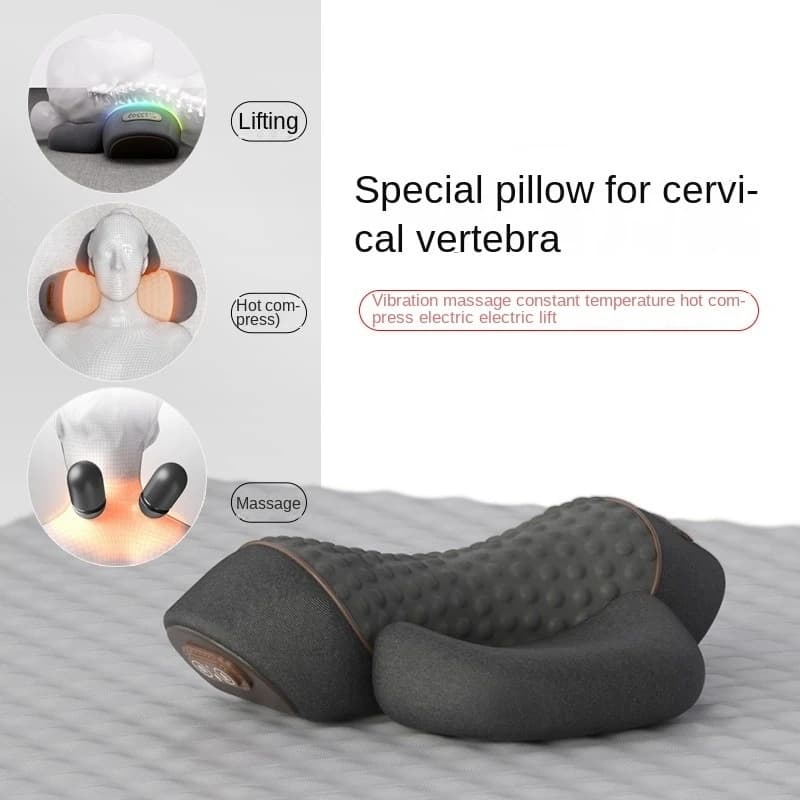 Massaggiatore elettrico per il collo Cuscino Impacco caldo Vibrazione Trazione del collo Gonfiaggio Massaggiatore Supporto spinale Pperation a chiave singola