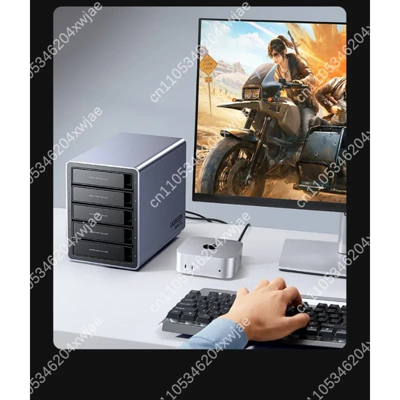 Box esterno RAID per dischi rigidi da 3,5 pollici SATA, cabinet per array di archiviazione esterna per PC e laptop