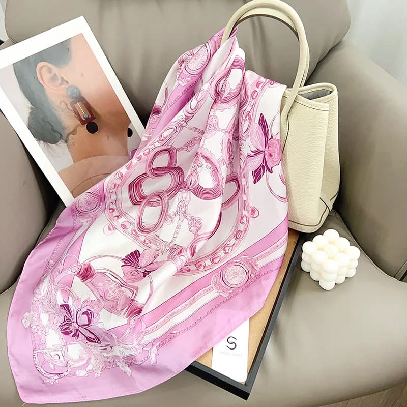 New Arrival 2026: Women's Silk Scarf, Shoe for the Hill, Hijab, Women's Scarves, Printed Fazzoletto, Female scarves, Bandana, 70cm Bufanda