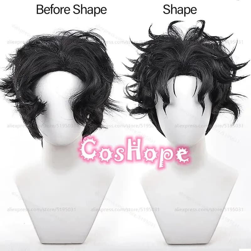 Parrucca nera corta Okarun da 30 cm Ken Takakura Anime Cosplay Parrucche sintetiche resistenti al calore Halloween