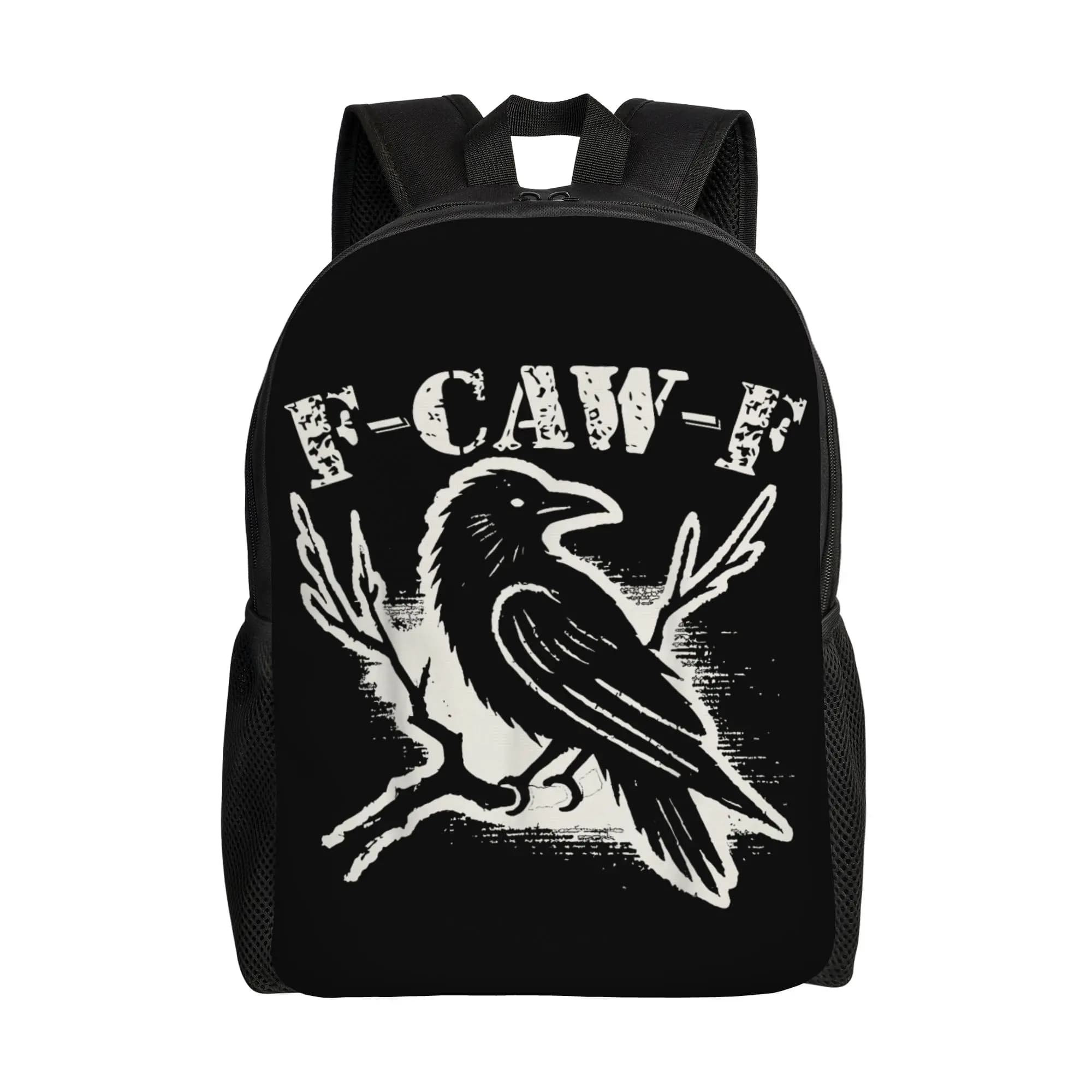 F-Caw-F Zaino divertente con corvo nero per uomo, donna, adolescente, scuola superiore, lavoro, borsa a tracolla per laptop, umorismo sarcastico, regalo
