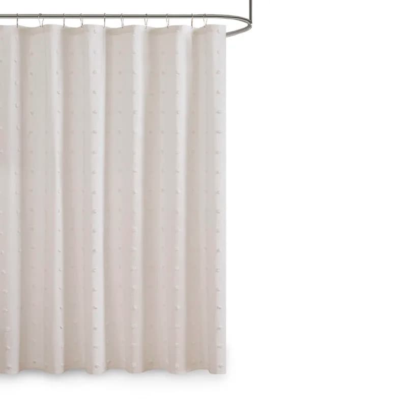 Cotton Jacquard Pom Pom Shower Curtain