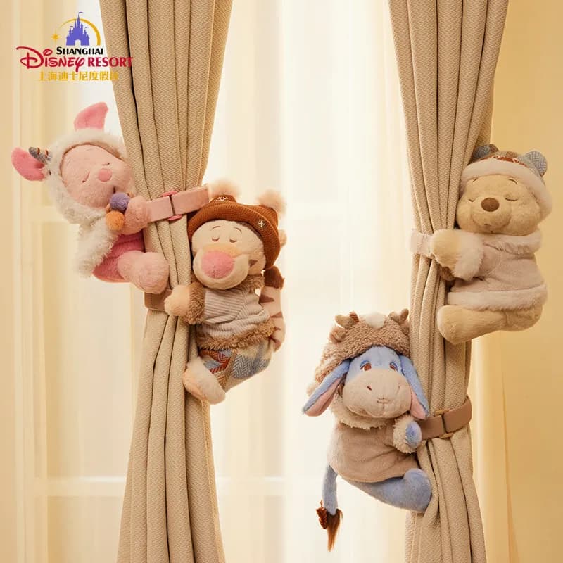 Genuine Shanghai Disney 2024 Household Series Winnie The Pooh and Friends Eeyore Cartoon Plush Curtains Bandage Home Decoration