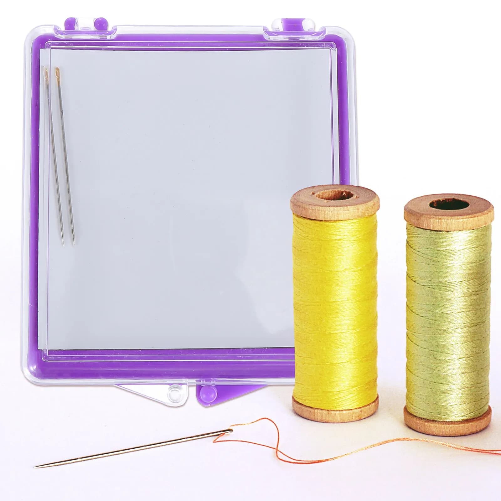 2 Pezzi Contenitore Magnetico per Aghi, Organizzatore per Lavori a Maglia e Cucito, Scatola Resistente con Forte Attrazione Magnetica per Punte e Strumenti da Quilting