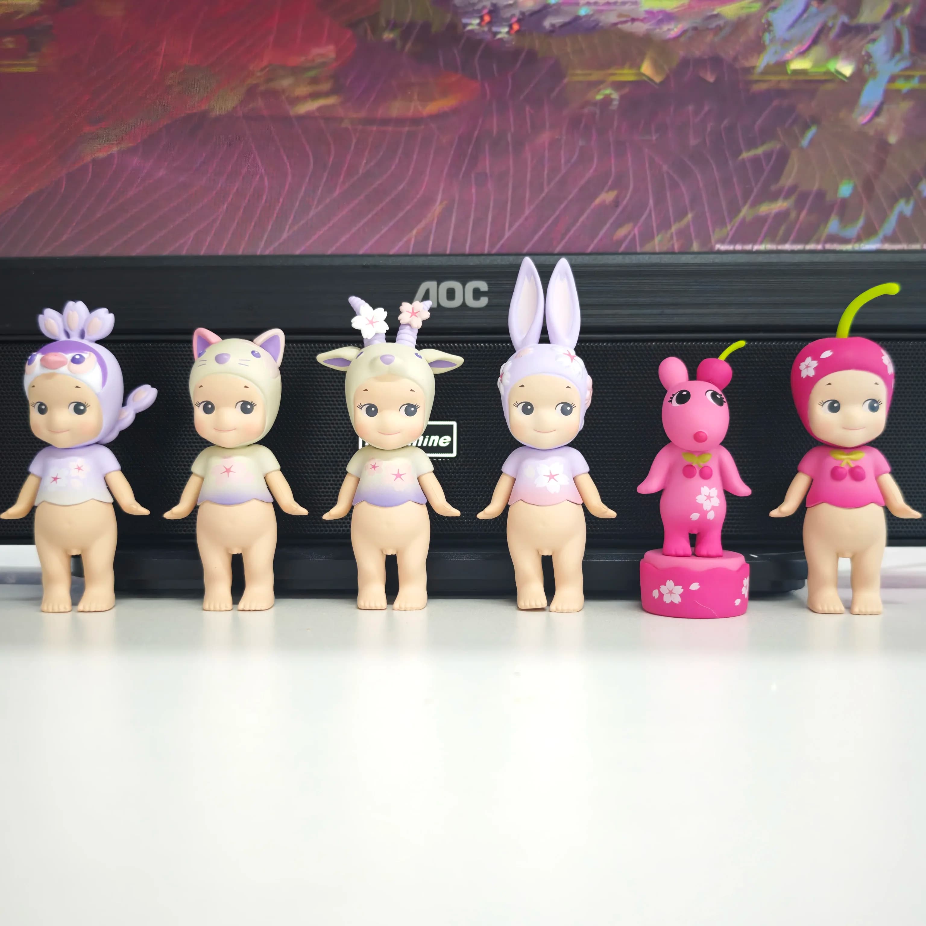 Sonny Angel Blind Box Toys Serie Cherry Blossom Viola Anime Mini Action Figure Modello Bambola Ornamento Regali di Compleanno Natale