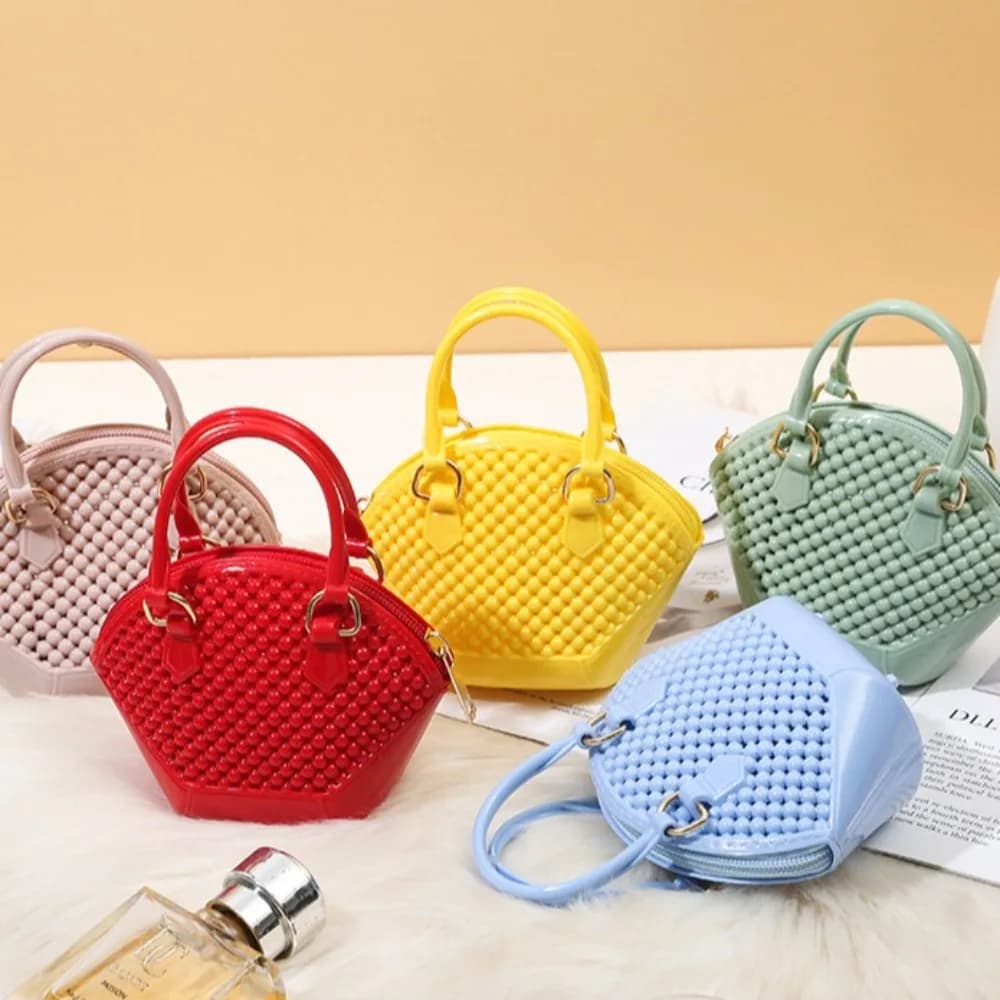 Borse da Spiaggia Alla Moda Trasparenti e Traspiranti, Borsa a Tracolla con Catena, Borsa in Gelatina per Nuoto e Palestra
