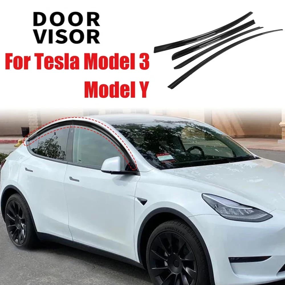 VASTZ Tuning Decorazione Body Kit Deflettore del Vento Parapioggia Sopracciglia per Tesla Modello 3 Y Visiere per Finestre Ombra Refit Accessori
