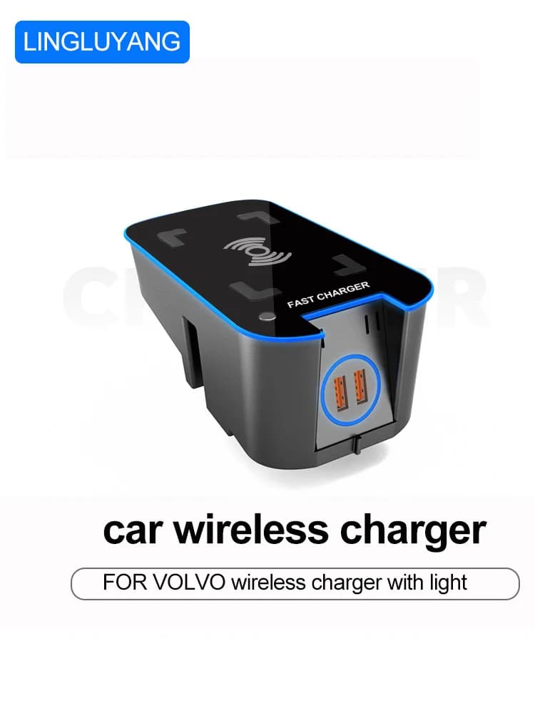 Caricabatterie wireless per auto per Volvo XC90 S90 V90CC XC60 V60CC S60 piastra di ricarica accessori per caricabatterie per telefono wireless