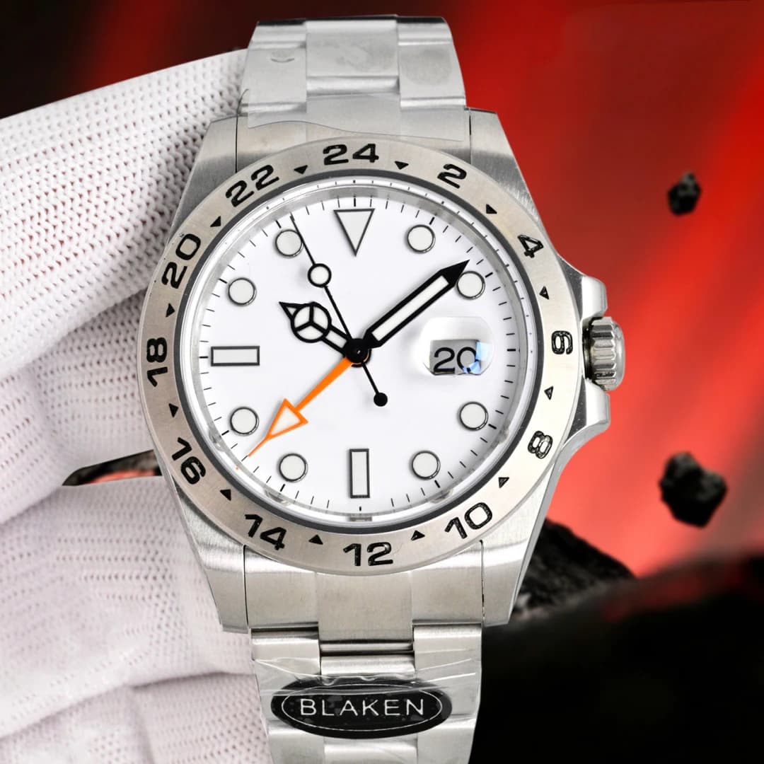 Customized Mens Automatic Mechanical Watches Durable Steel Strap 42MM