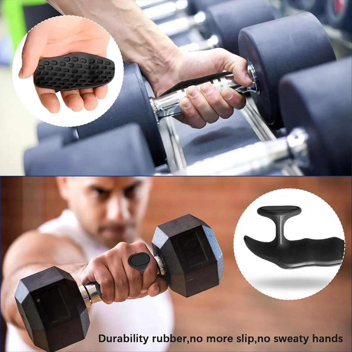 AIMA Anti-slip Gloves Rubber Straps for Weight Lifting, Tractions, Gym Training and Exercises