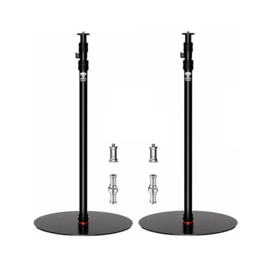 RB-A400 Supporto per Luci con Base Rotonda, Monopiede Treppiede da 79 Pollici per Fotocamere, Luci, Webcam, Streaming Live, Vlogging, Carico Massimo 10 kg