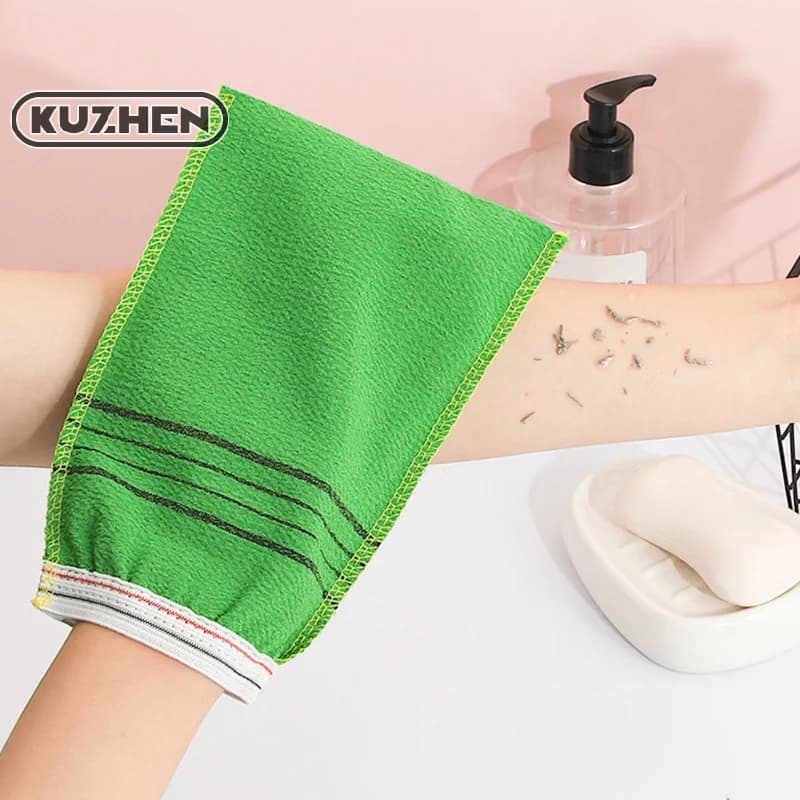 2 pezzi doccia bagno Scrub guanto coreano esfoliante corpo Scrub asciugamano doccia asciugamano portatile per adulti spazzola a grana grossa
