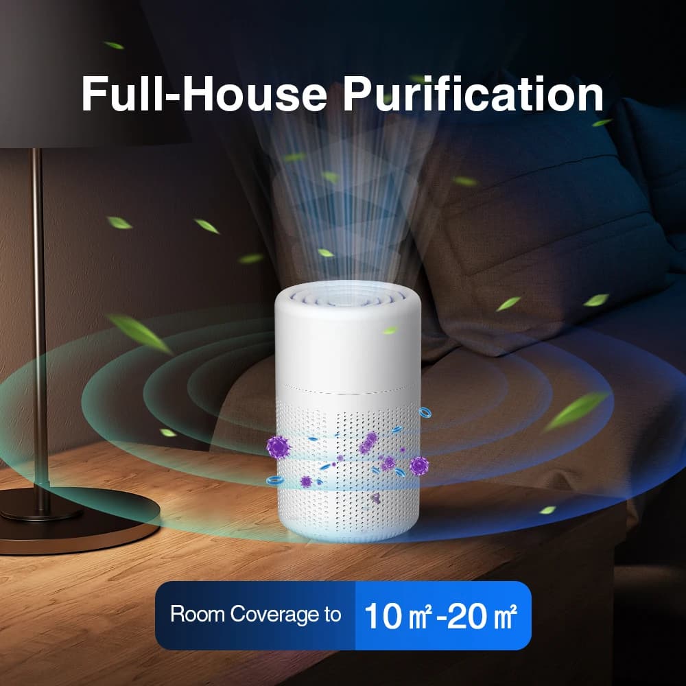 Purificatore d'aria intelligente Odore di fumo Rimozione formaldeide Generatore di ioni negativi Casa Filtro HEPA Deodorante Mini Deodorante per auto