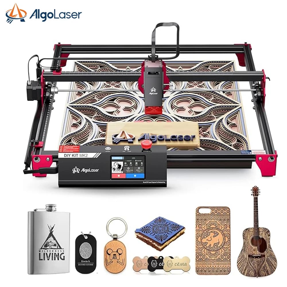 AlgoLaser KIT FAI DA TE MK2 Laser Engraver 10W with Air Assist Cutting Machine for High Precision Laser Engraving for Wood Logo
