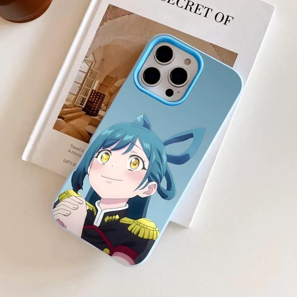 Mato seihei no slave Himari Phone Case for iPhone 18 17 16 15 14 13 12 11 Air Pro Max Plus Jelly Dual Layer Light Blue Cover