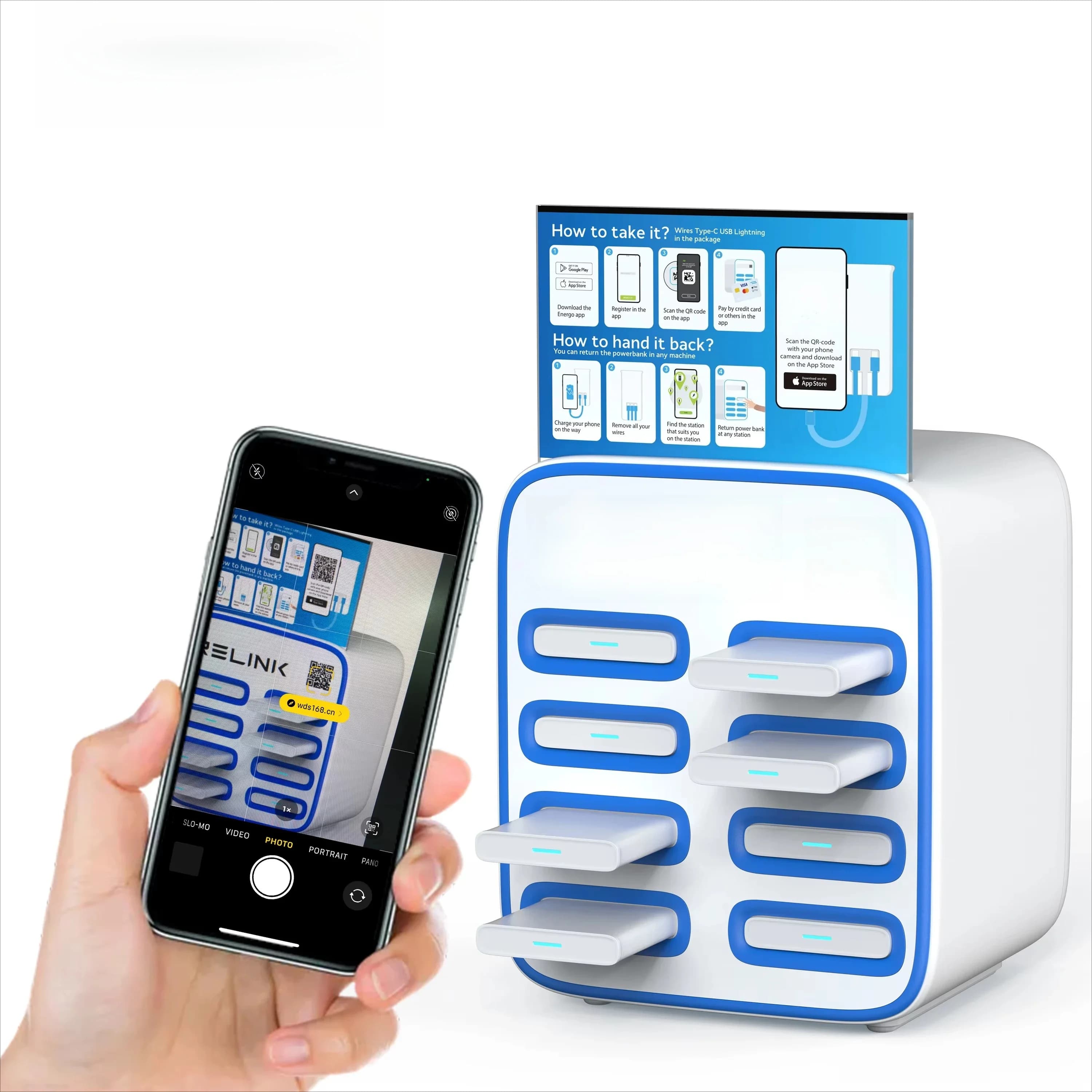 Hot Selling 8 Port Sharing Power Bank Rental Charging Station Power Bank Power Station