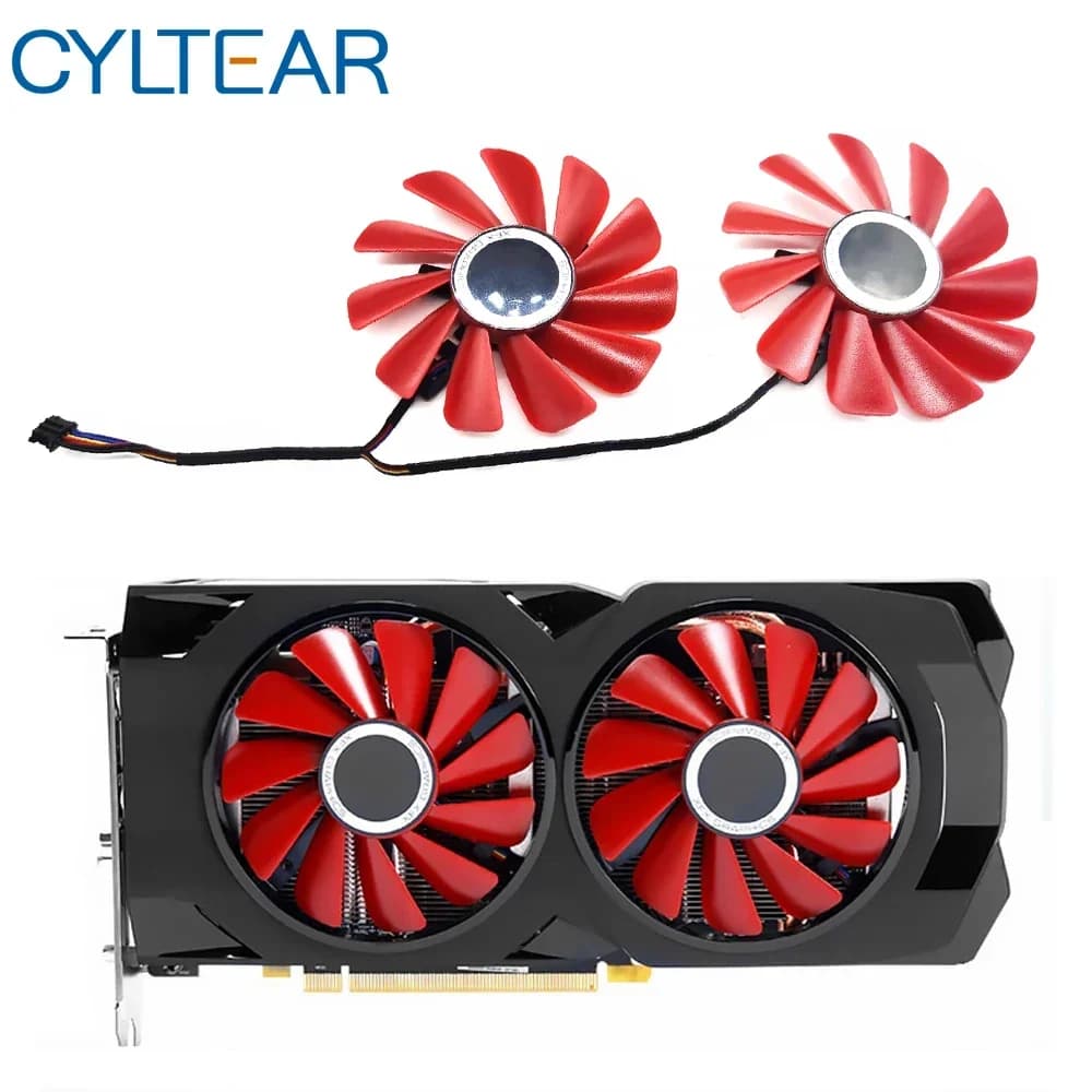 2pcs 85mm RX-570-RS RX-580-RS FD10U12S9-C Fan for XFX RX470 RX570 RS RX580 RS Video Graphics Card Cooling Replacement