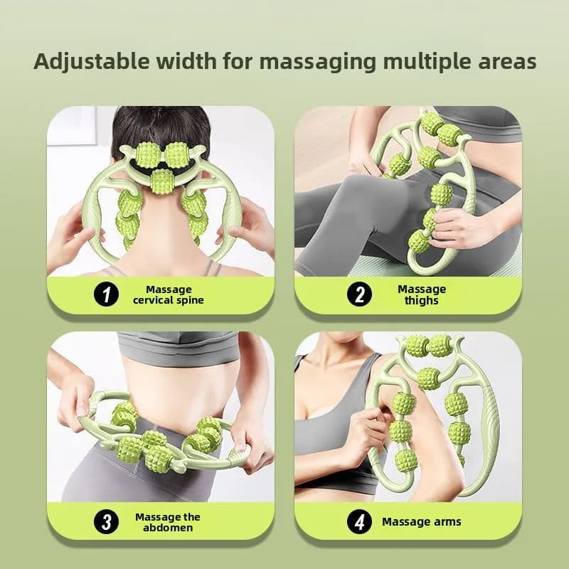 Dispositivo Tonificante per Gambe Multifunzione, Rullo Massaggiante Circolare per Polpacci, Asta Massaggiante Dentellata, Rullo in Schiuma per Sollievo Muscolare Profondo