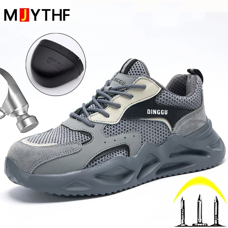Scarpe protettive estive scarpe da ginnastica da lavoro da uomo puntale in acciaio scarpe antinfortunistiche traspiranti scarpe indistruttibili antiurto antiperforazione
