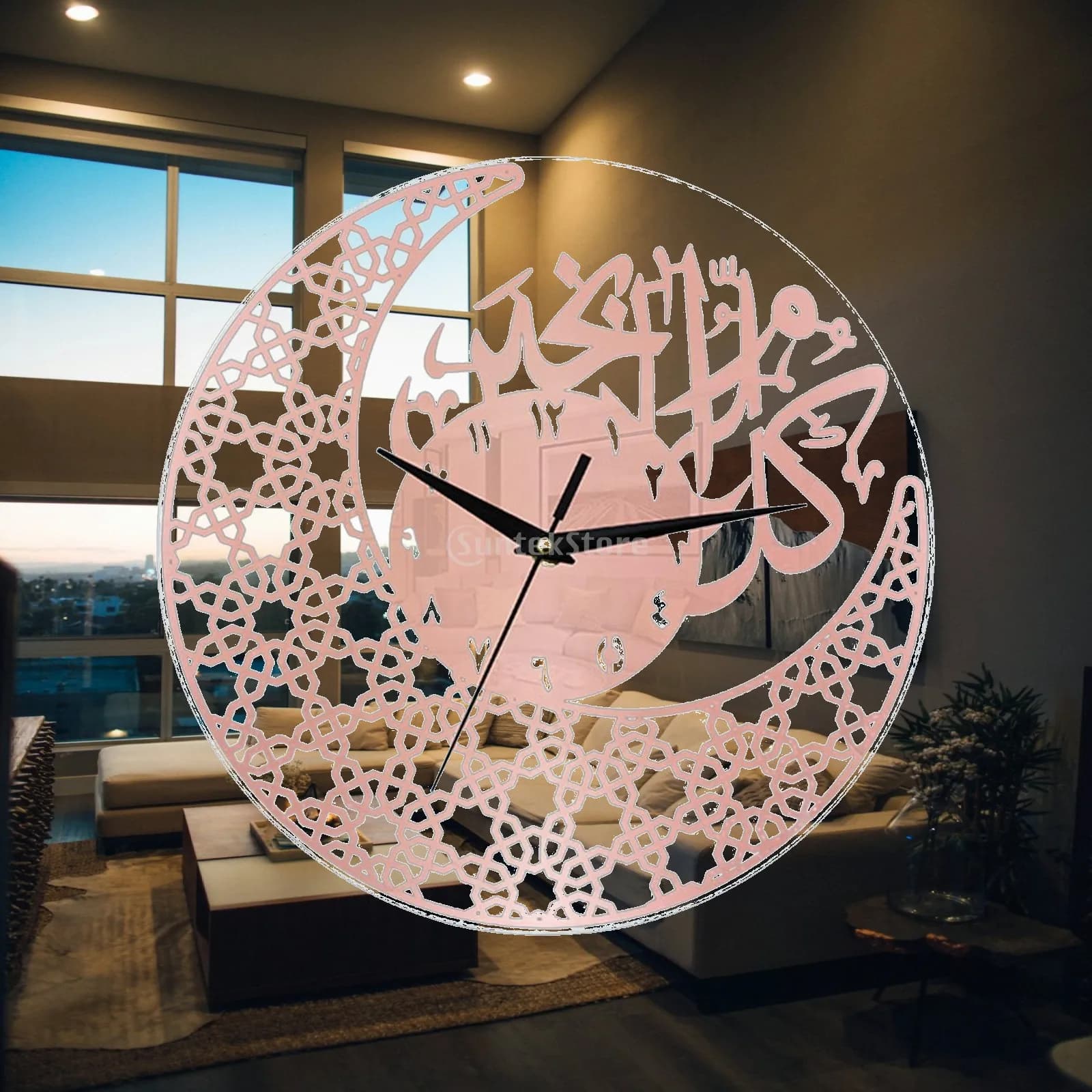 Eid Ramadan Decoration Wall Hanging Clock Acrylic Non Ticking Wall Art