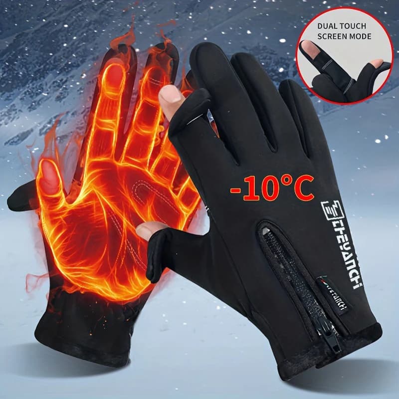 Guanti impermeabili da uomo a tenuta stagna, adatti per ciclismo, sci, primavera e inverno, caldi e isolanti, touchscreen, riempiti con