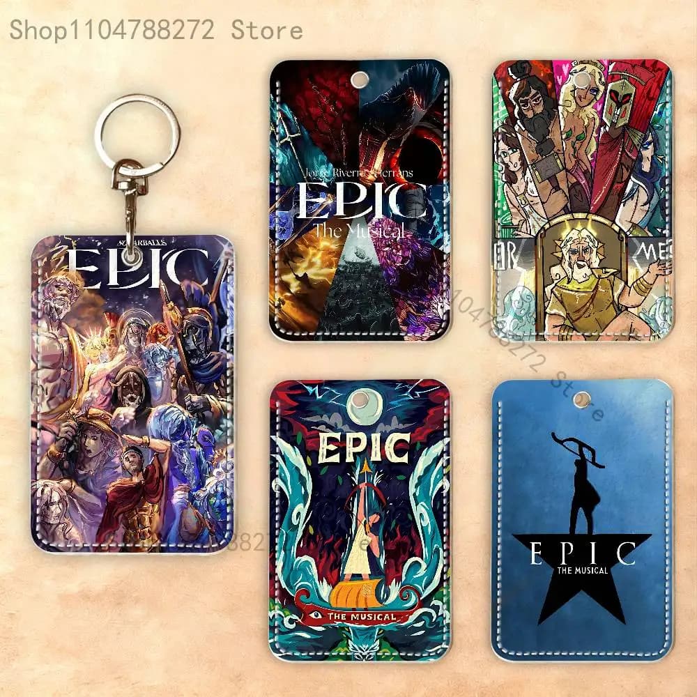 E-Epic The M-Musical Rectangular Card Case Keychain Access card bag Keychain Leather card holder Keychain Access
