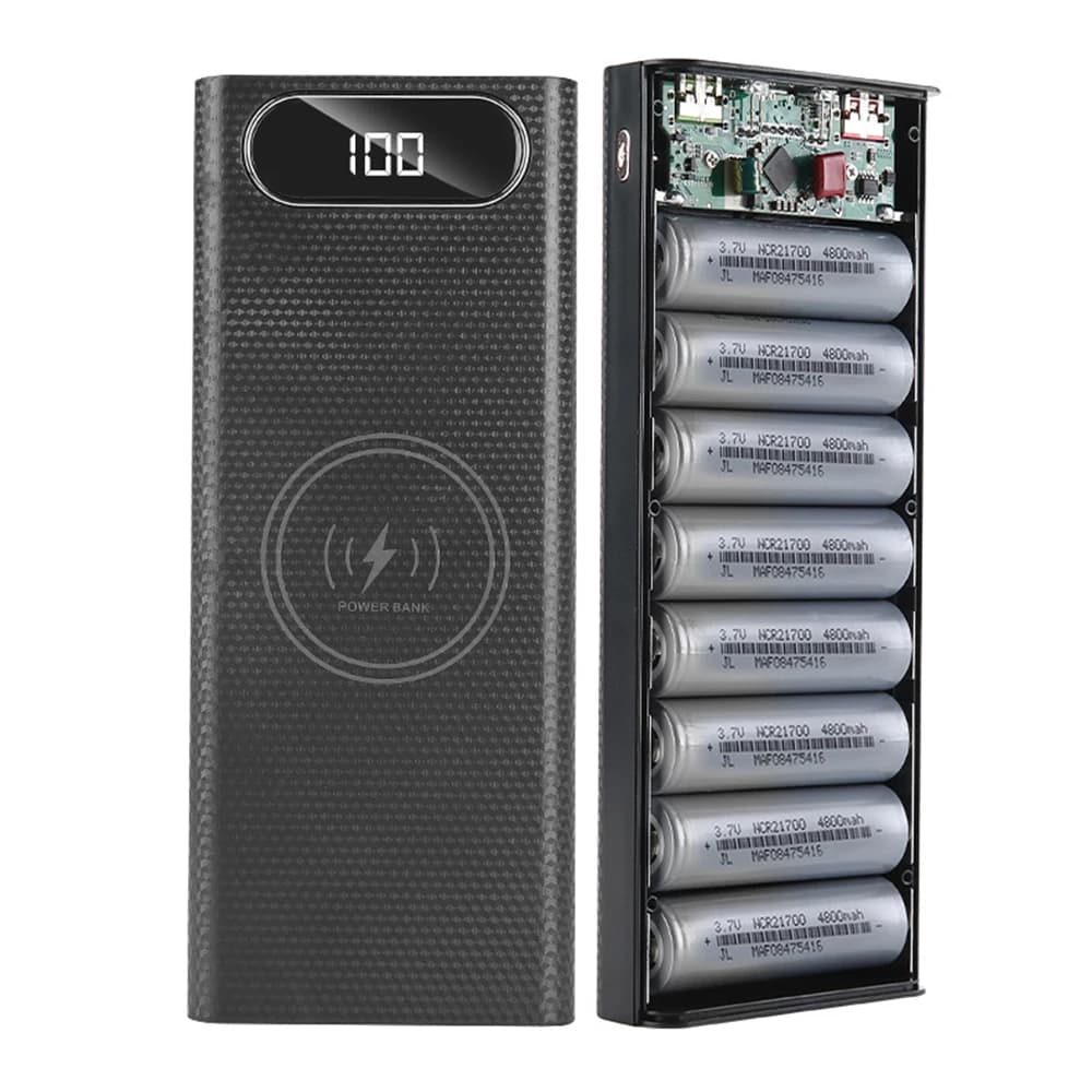 21700 Torcia elettrica Caricabatteria Scatola Power Bank Holder Custodia Shell fai da te Dual USB 8x21700 Custodia Shell batteria Organizzare