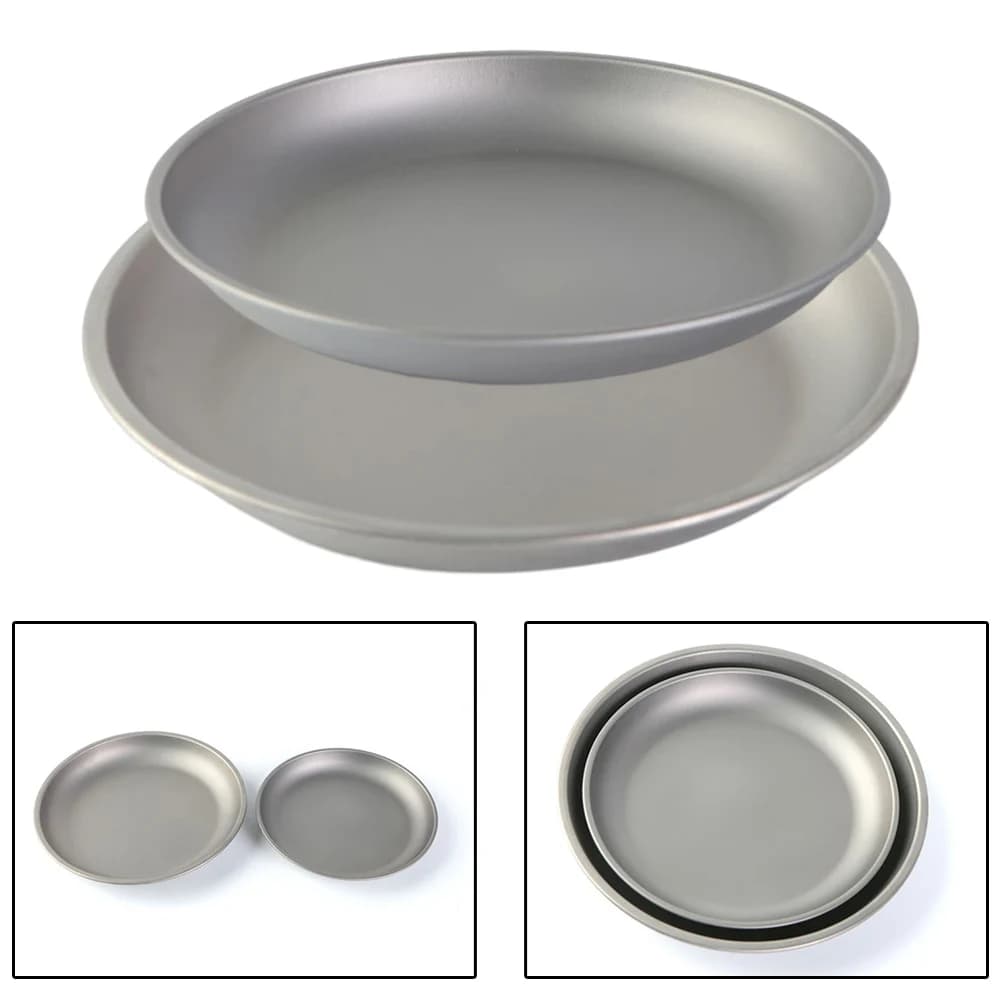 Outdoor Camping Weight About 120g 75g Ti Fruit Vegetable Plate Outdoor Ti Plate Extremely Light Pure Ti Smooth Edges
