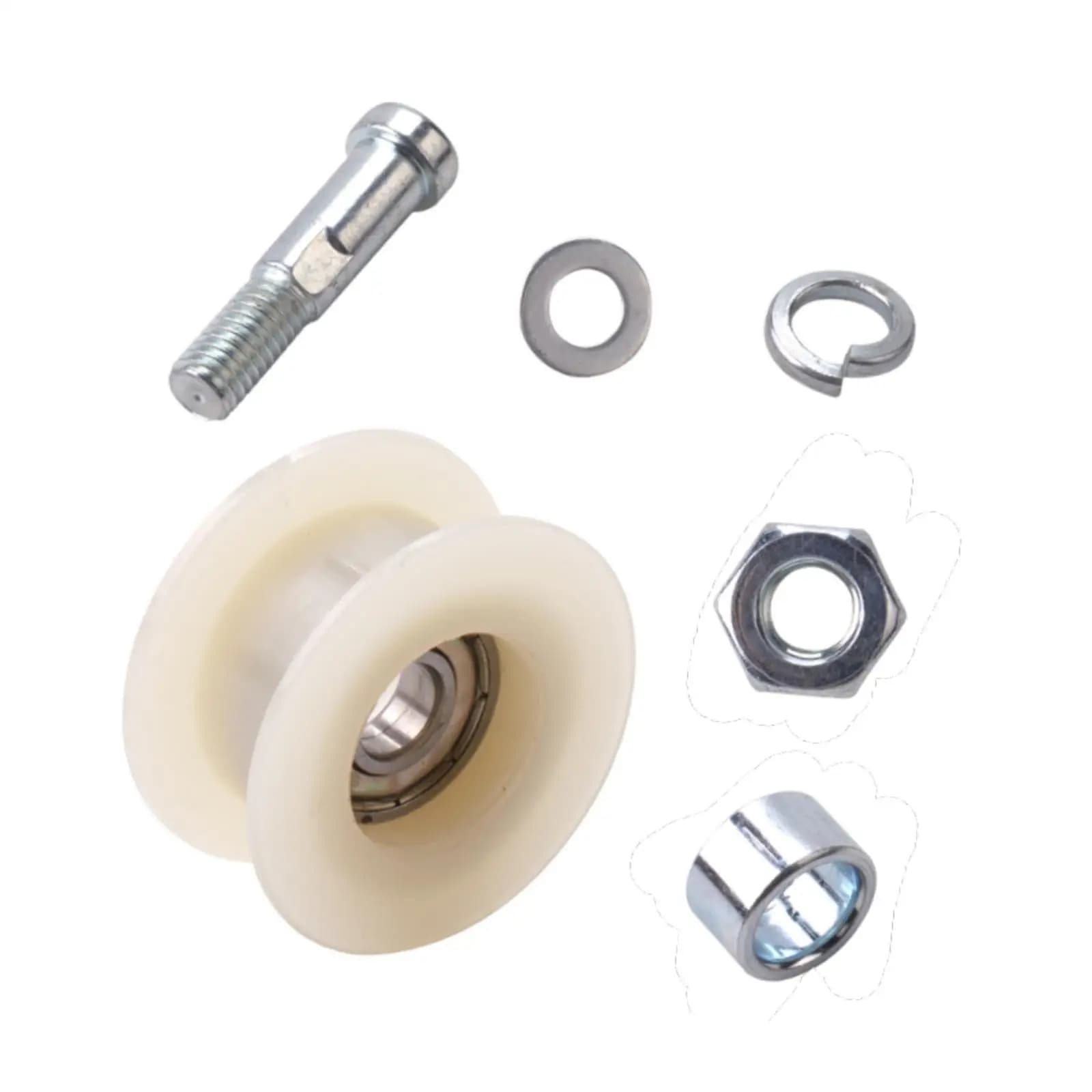 Pezzi di ricambio del rullo tenditore della puleggia del rullo della catena Parti del kit motore della bici facili da installare Tenditore della catena Ruota tenditore della bici