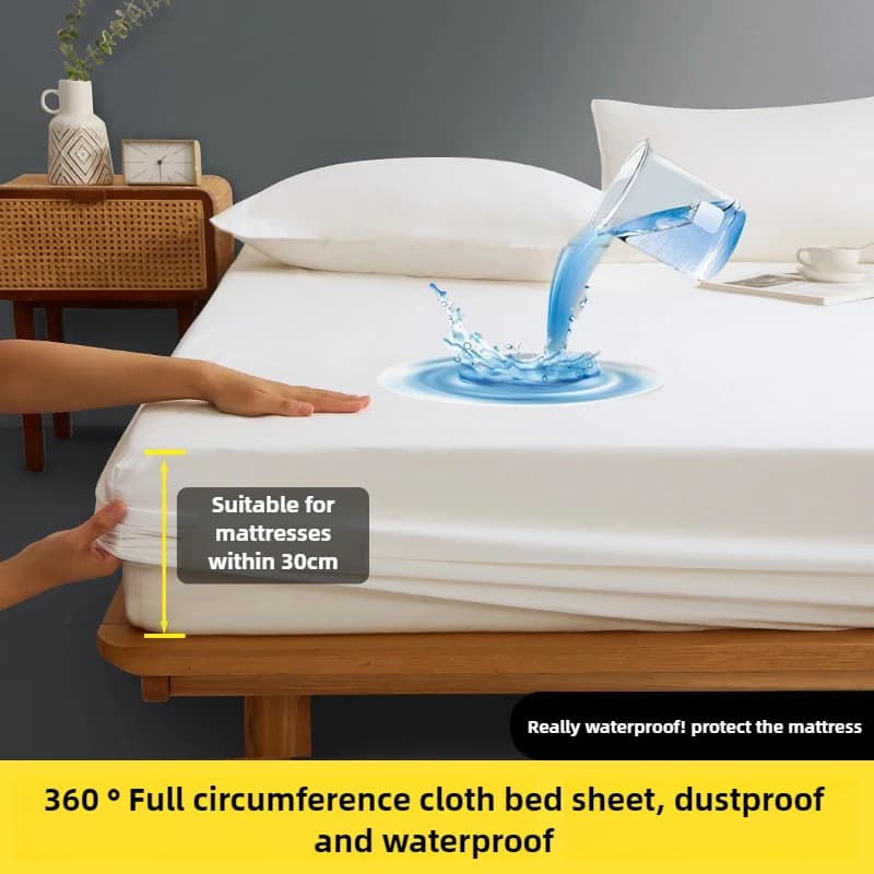 Lenzuolo con angoli impermeabile con fasce elastiche Coprimaterassi regolabili antiscivolo per letto singolo matrimoniale king size, 140/160/200 cm