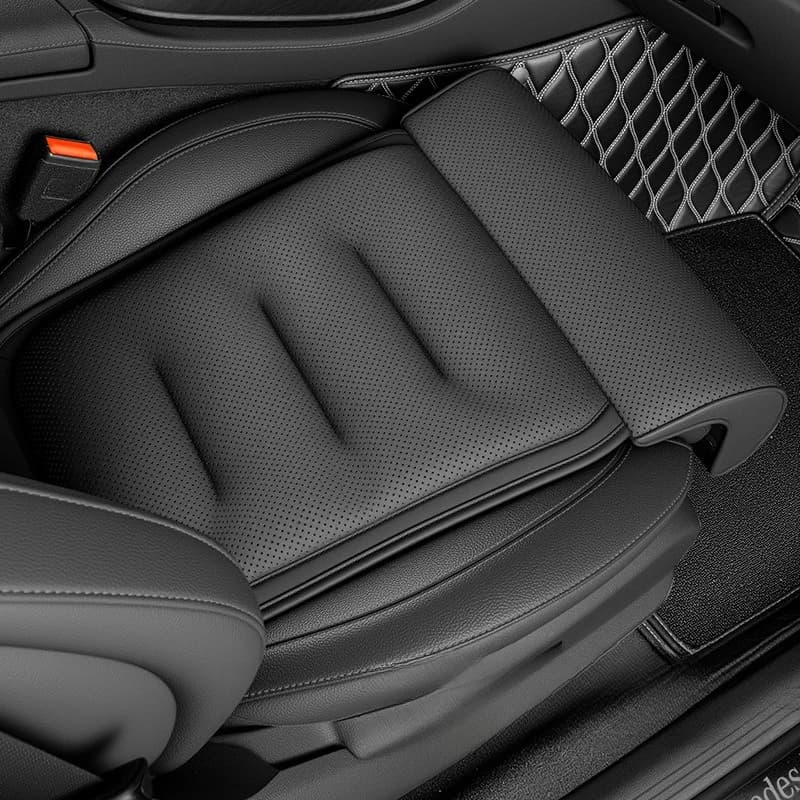 Prolunga per supporto per gambe in memory foam Cuscino universale per seggiolino auto Tappetino imbottito spesso in pelle scamosciata per sedile automatico comfort conducente