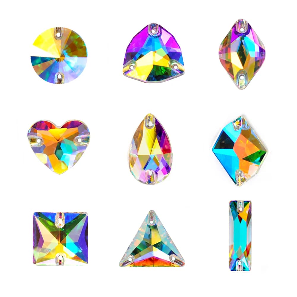PUBRILEX Valor Packing Crystal AB Cucire su strass Pietre da cucire con retro piatto con smagoni per decorazioni di gioielli per indumenti