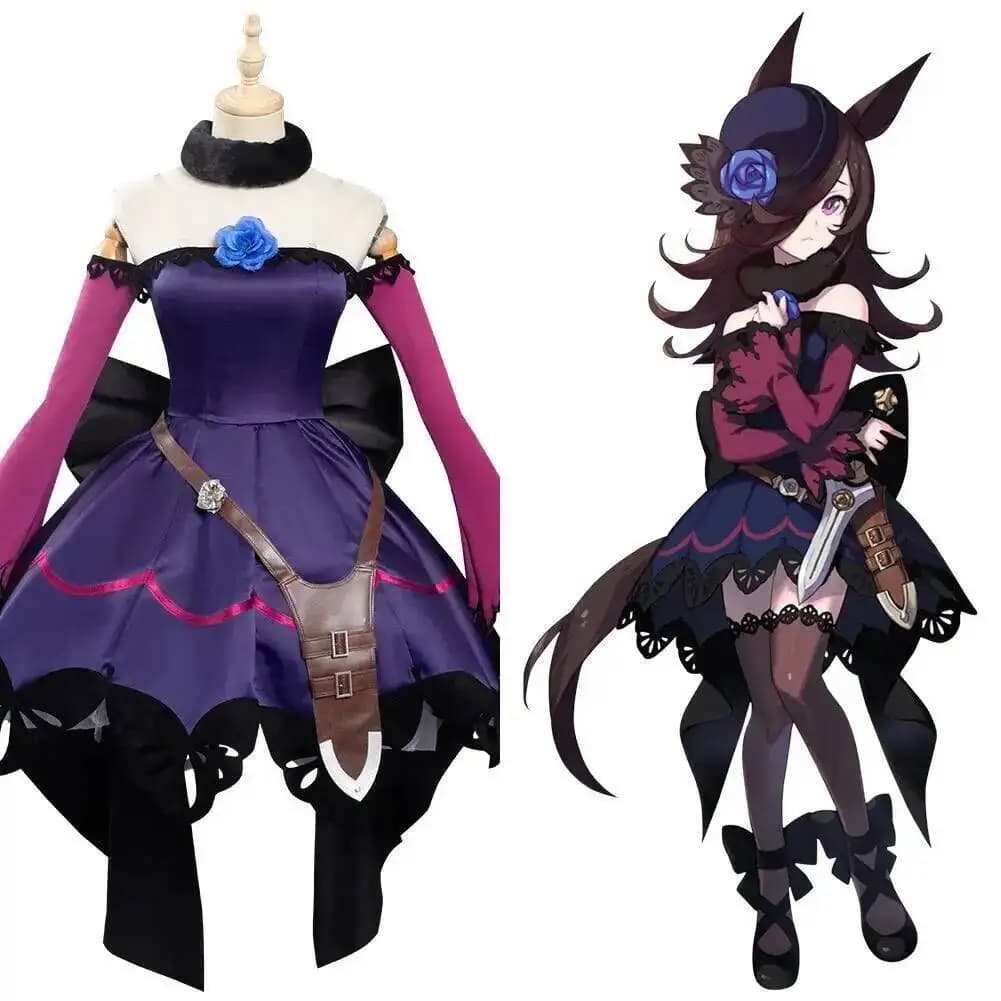Anime Umamusume Pretty Derby Cosplay Rice Doccia Dress Costumi Carnevale di Halloween Realizzazione personalizzata