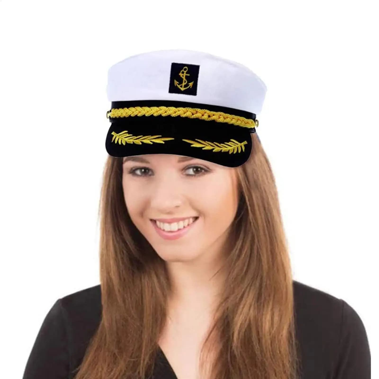 Adult Yacht-Sailor Captain Hat Adjustable Men's and Women's Party Hat Makeup Ball Dressing Event Excellent Stylish Accessories