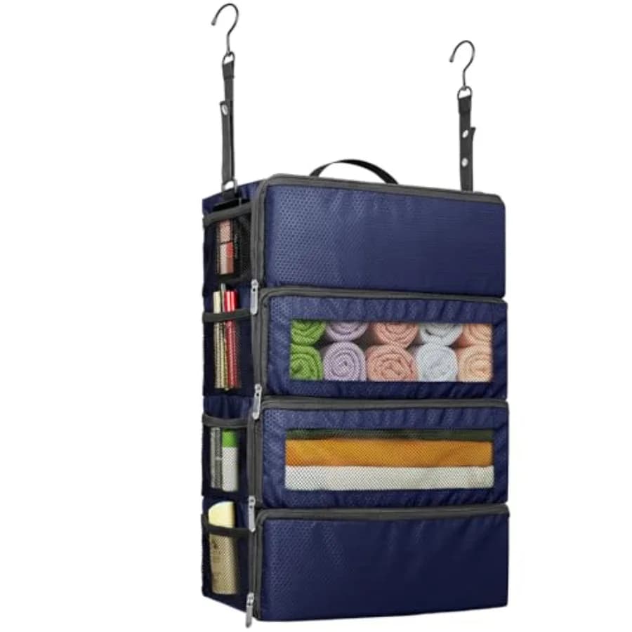 Organizer da Viaggio per Valigie, Scaffali Appendibili, Cubi per l'Organizzazione dei Bagagli, Organizzatore Portatile Pieghevole per Viaggi
