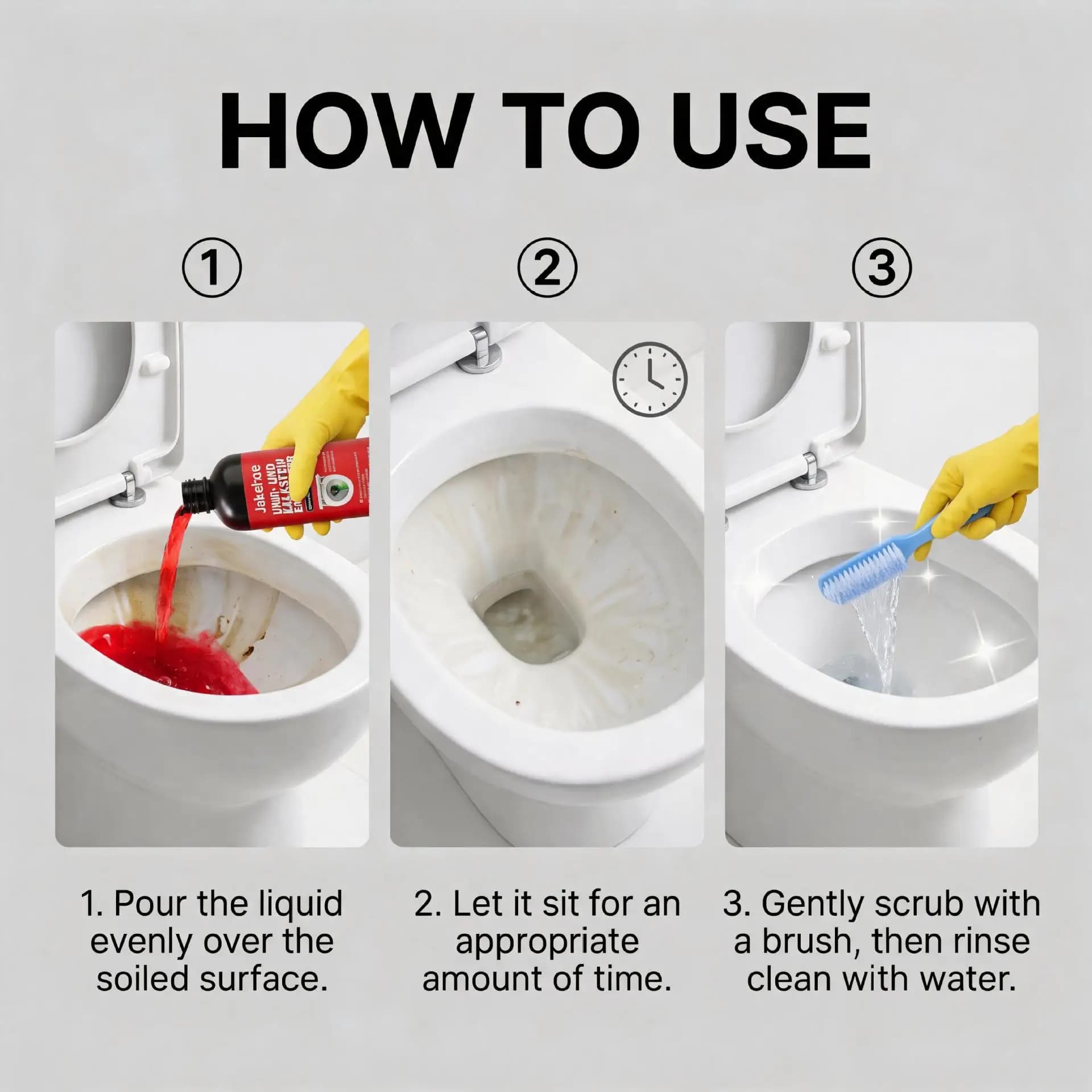 1 Set Toilet Urine Scale Remover Ceramic Bowl Cleaner for Bathroom Limescale Yellow Stain Removal with Cleaning Brush Tool