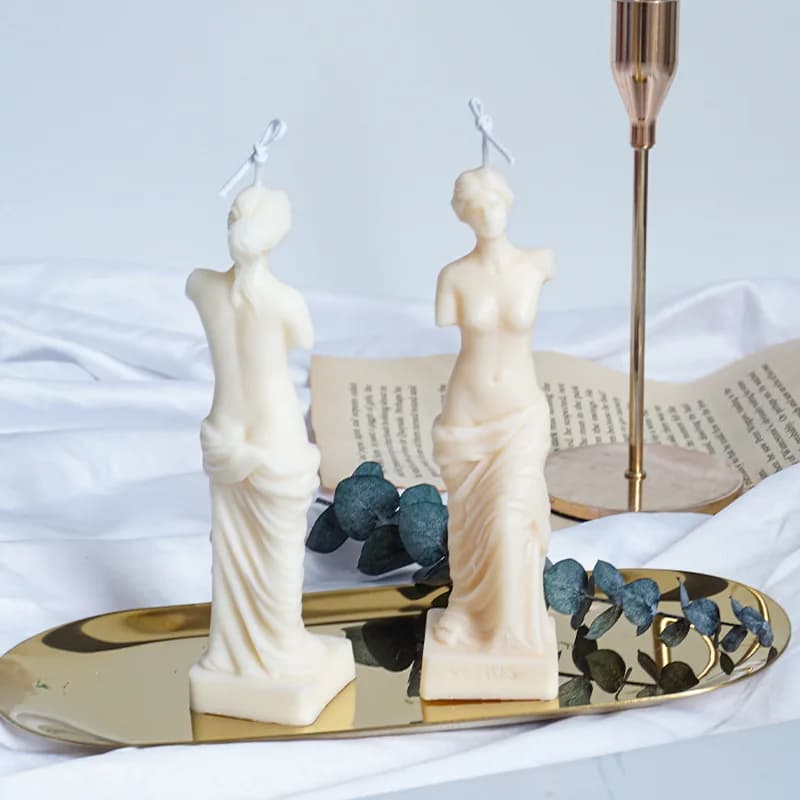 Stampo per candela a colonna romana 3D Stampo in silicone per pilastro antico Ritratto di Veno fai da te Stampo in silicone per gesso per corpo di candela profumata Decorazioni per la casa