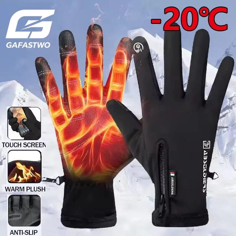 Motorcycle Gloves Touch Screen Motorbike Riding Gloves Winter Thermal Fleece Lined Water Resistant Skin-Friendly Cycling Gloves