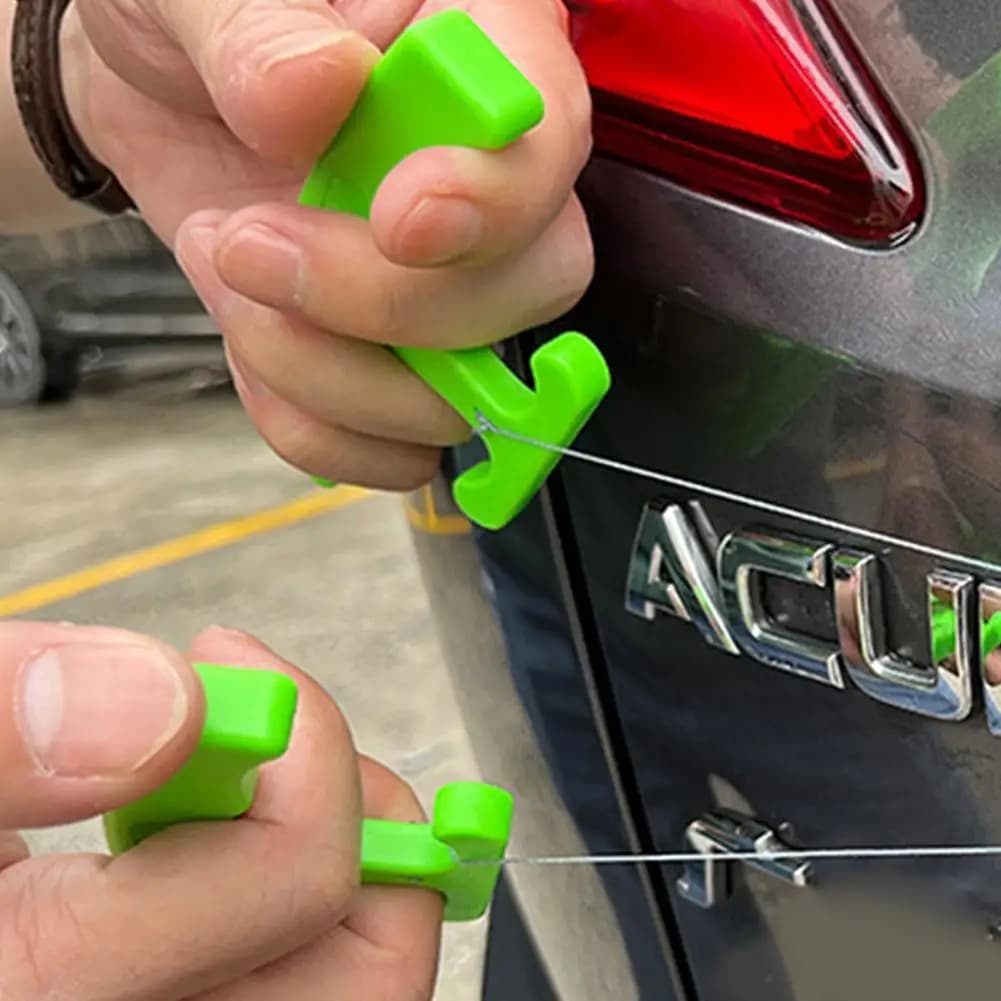 Kit di Strumenti Ergonomici per la Rimozione di Emblemi e Adesivi Auto, Set Professionale per la Rimozione di Loghi e Distintivi con Filo da Pesca