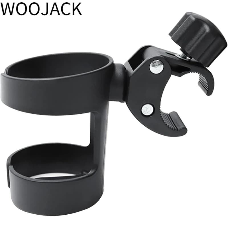 WOOJACK Bike Beverage Rack Cup Holder Attachment for Walker Wheelchair Organizer Rotation 360 Degree Cup Holder (Black)